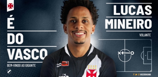 Volante Lucas Mineiro foi anunciado oficialmente pelo Vasco - Divulgação / Vasco