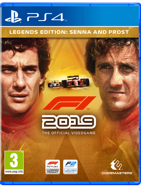 Capa da edição especial do game da F1 2019 com Senna e Prost - Reprodução