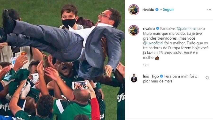 Rivaldo elogia Luxa e é rebatido por Figo - Reprodução/Instagram