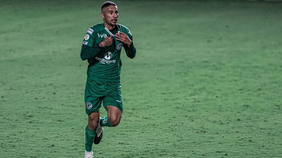 Figueira comemora gol pelo Goiás contra o Palmeiras, em jogo do Brasileirão - Heber Gomes/AGIF