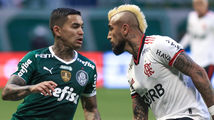 Dudu e Vidal disputam no Allianz: Palmeiras está em contagem regressiva para a chancela matemática do título brasileiro - Marcello Zambrana/AGIF