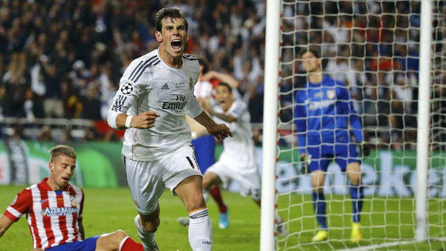 Bale comemora gol do Real na final da Champions de 2014 contra o Atlético de Madri - REUTERS/Kai Pfaffenbach