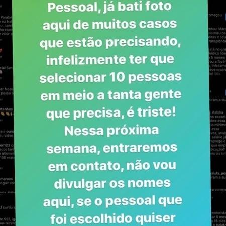 Ex-goleiro Marcos posta foto explicando sobre ajuda a pessoas no Instagram - Reprodução/Instagram