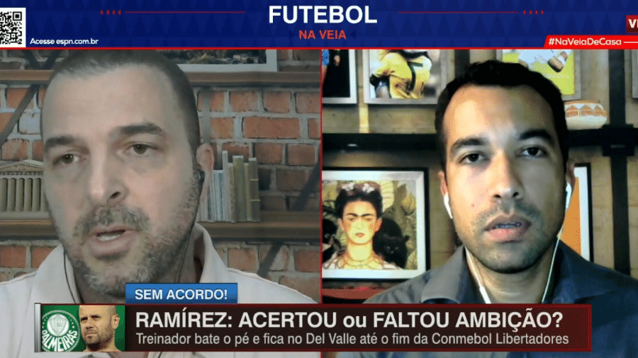 Zé Elias e Breiller discutem durante programa na ESPN - Reprodução