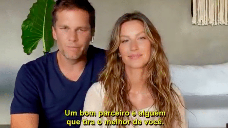 Tom Brady invade entrevista de Gisele Bundchen para Pedro Bial e se declara  - Transmissão Globo 