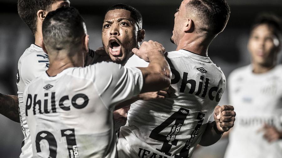 Jogadores do Santos comemoram gol contra o São Paulo - Ivan Storti/Santos FC