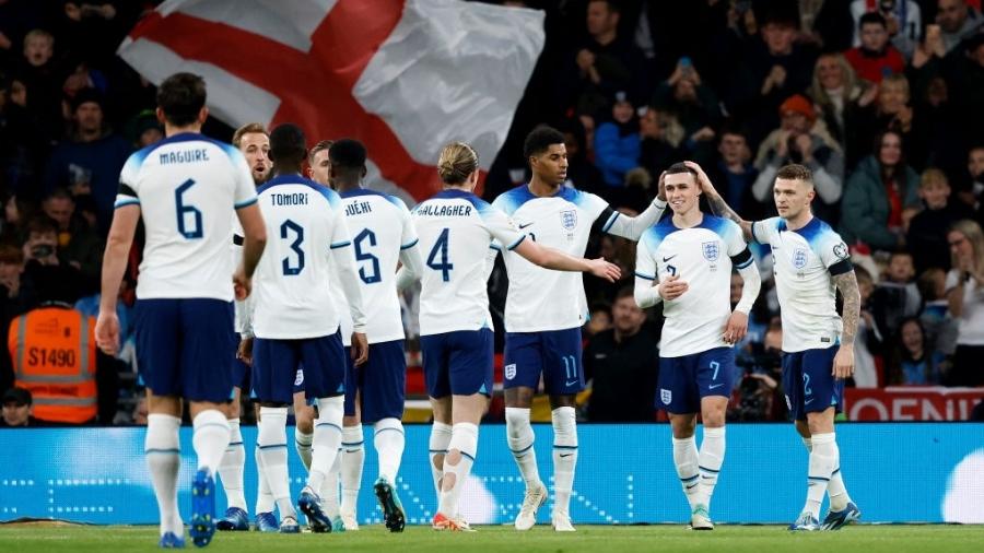 Inglaterra em vitória contra Malta pelas eliminatórias da Eurocopa, em 2023