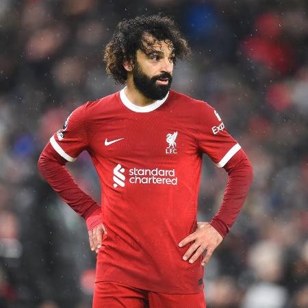 Mohamed Salah, atacante do Liverpool, durante partida do Campeonato Inglês