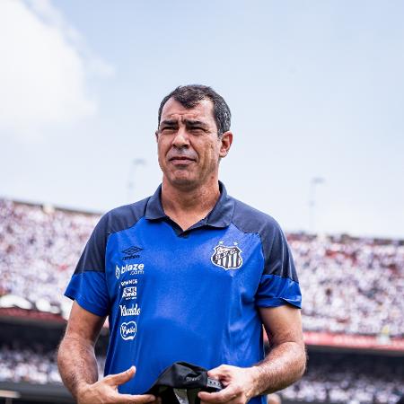 Fabio Carille, técnico do Santos, durante a partida contra o São Bernardo pelo Paulistão