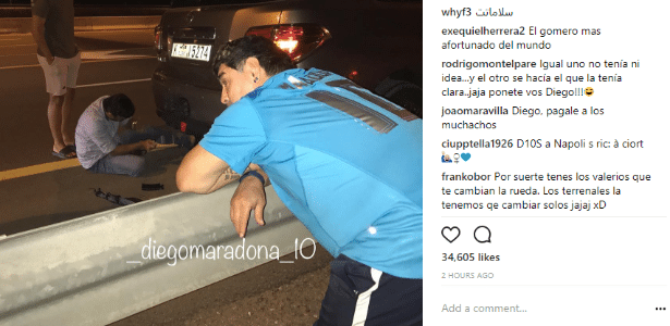 Ídolo argentino não teve um sábado muito feliz - Reprodução/Instagram