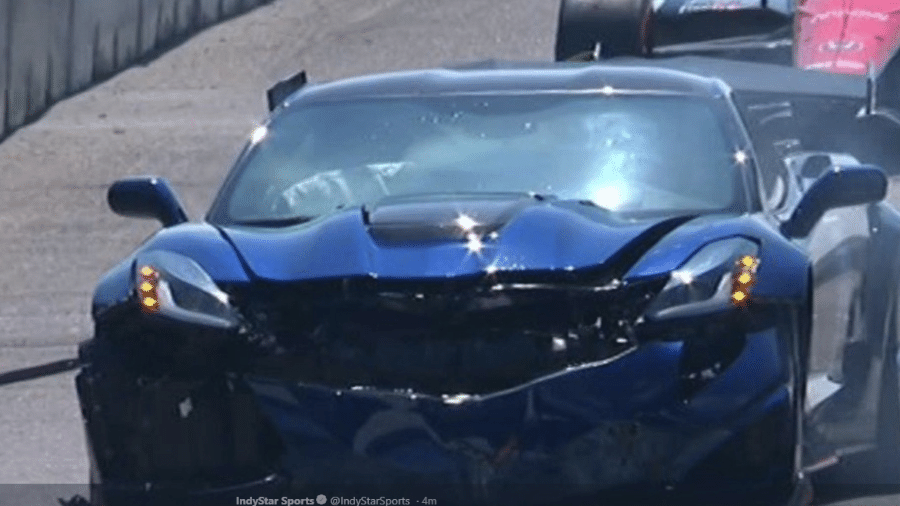 Pace car sofre acidente em prova da Indy em Detroit - Reprodução/Twitter