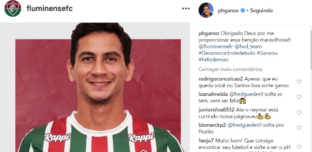 Mensagem de Ganso após anúncio no Fluminense - Reprodução/Instagram - Reprodução/Instagram