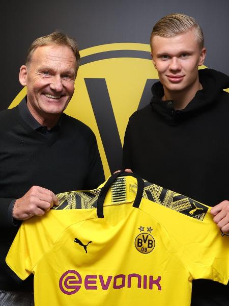 O jogador norueguês Erling Haaland foi anunciado como reforço do Borussia Dortmund - Reprodução/Twitter oficial do Borussia Dortmund