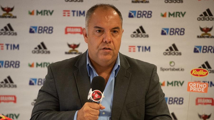 Marcos Braz, vice de Futebol do Flamengo, concede entrevista coletiva - Alexandre Vidal / Flamengo