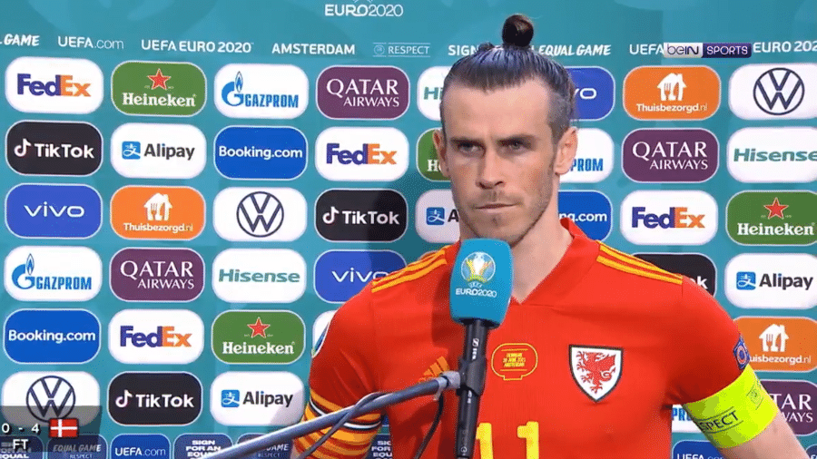 Gareth Bale abandonou entrevista ao ser questionado sobre aposentadoria da seleção de País de Gales - Reprodução