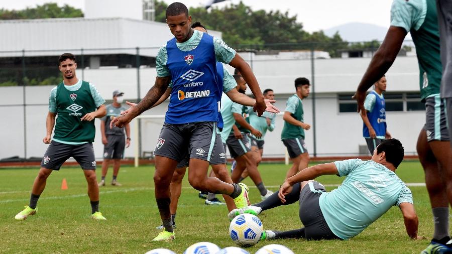 Atacante Caio Paulista treina com elenco do Fluminense e vive expectativa de voltar contra a Chapecoense - MAILSON SANTANA/FLUMINENSE FC