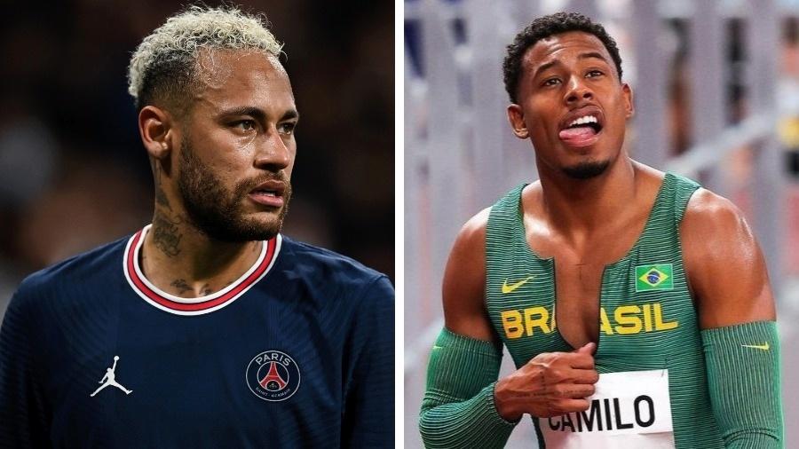 Neymar ouve hit de Paulo André antes de jogo do PSG e ex-BBB brinca nas redes sociais - Montagem/UOL Esporte