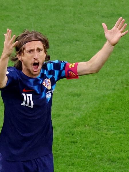 Modric, da Croácia, reclama em jogo contra a Argentina pela Copa do Mundo - REUTERS/Hannah Mckay