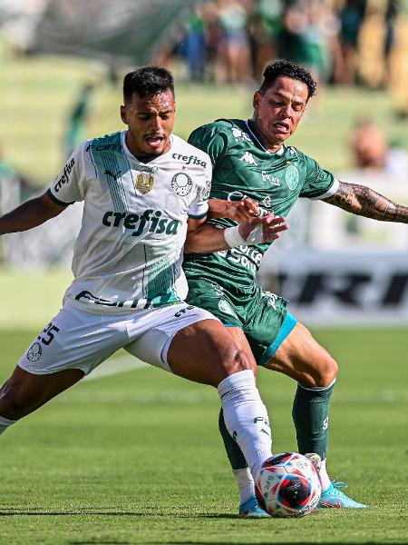 Gabriel Menino disputa bola durante Guarani x Palmeiras, jogo do Paulistão 2023 - MATHEUS SCIAMANA/PHOTOPRESS/ESTADÃO CONTEÚDO