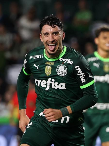 Piquerez, do Palmeiras, comemora gol marcado contra o Coritiba pelo Campeonato Brasileiro - Cesar Greco/Palmeiras