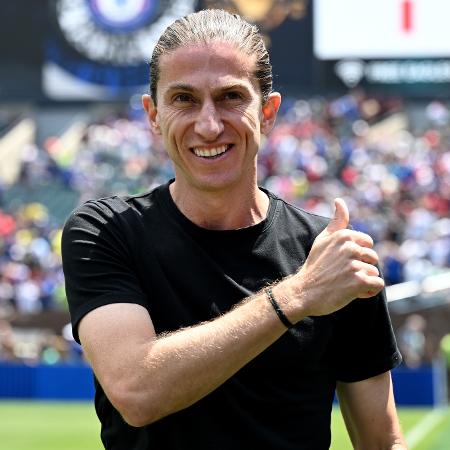 Filipe Luís, técnico do Flamengo, durante jogo contra o Chelsea no Mundial Filipe Luís, técnico do Flamengo, durante jogo contra o Chelsea no Mundial