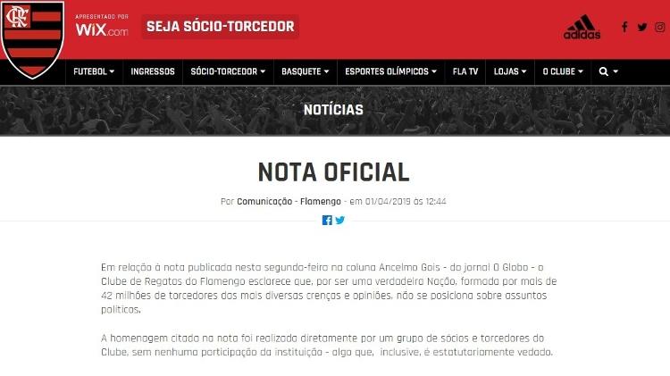 Fla Nota - Reprodução - Reprodução