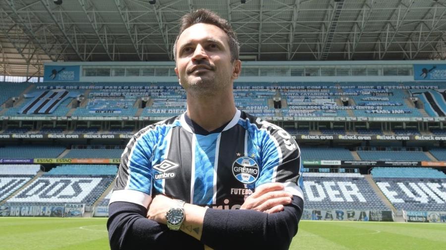 Falcão na Arena do Grêmio em chegada ao clube gaúcho - Luciano Maciel/Grêmio Fut7