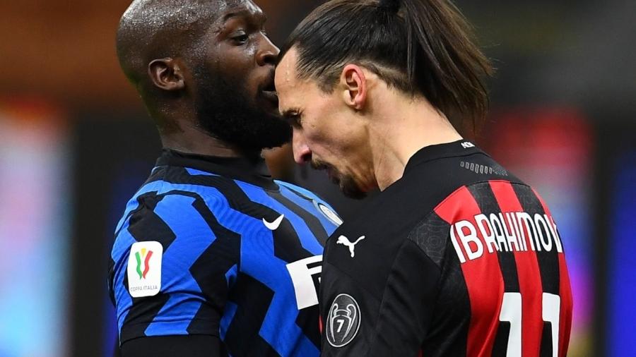 Lukaku e Ibrahimovic se estranharam no clássico de Milão pela Copa da Itália - Claudio Villa - Inter/Inter via Getty Images
