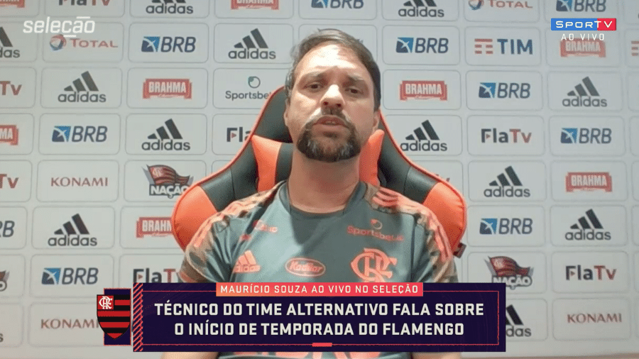 Maurício Souza, técnico das categorias de base do Flamengo, em entrevista ao "Seleção SporTV" - Reprodução / SporTV