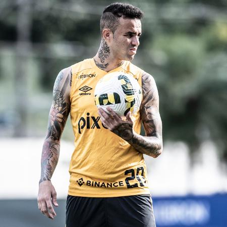 Luan em treino do Santos no CT Rei Pelé - Ivan Storti/ Santos FC