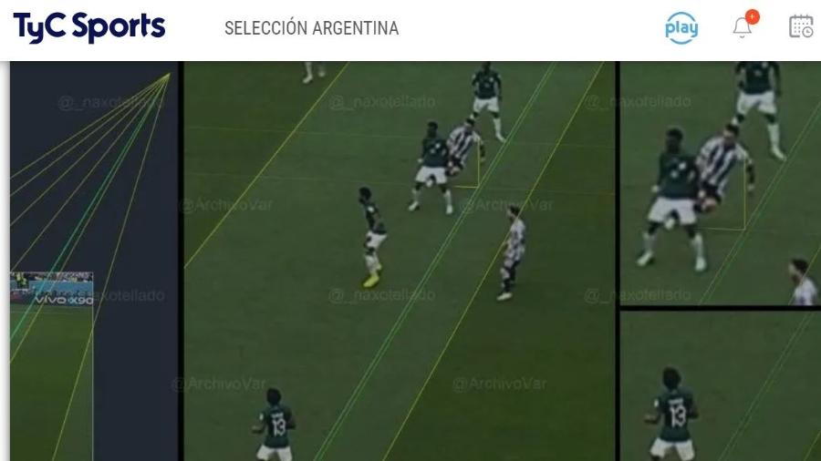 Imprensa argentina aponta suposto erro do VAR em gol de Lautaro na Copa - Reprodução