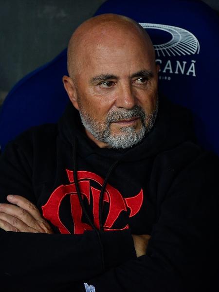 Jorge Sampaoli, técnico do Flamengo, durante jogo contra o Internacional pelo Campeonato Brasileiro