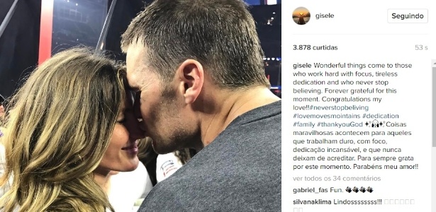 Gisele Bündchen faz declaração de amor ao marido Tom Brady  - Reprodução/Instagram