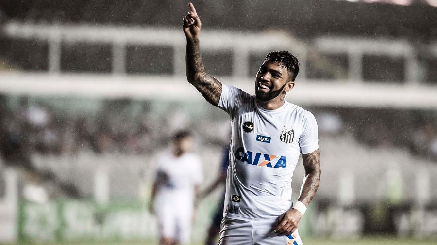 Gabigol comemora gol do Santos contra o São Caetano - Ivan Storti/Santos FC