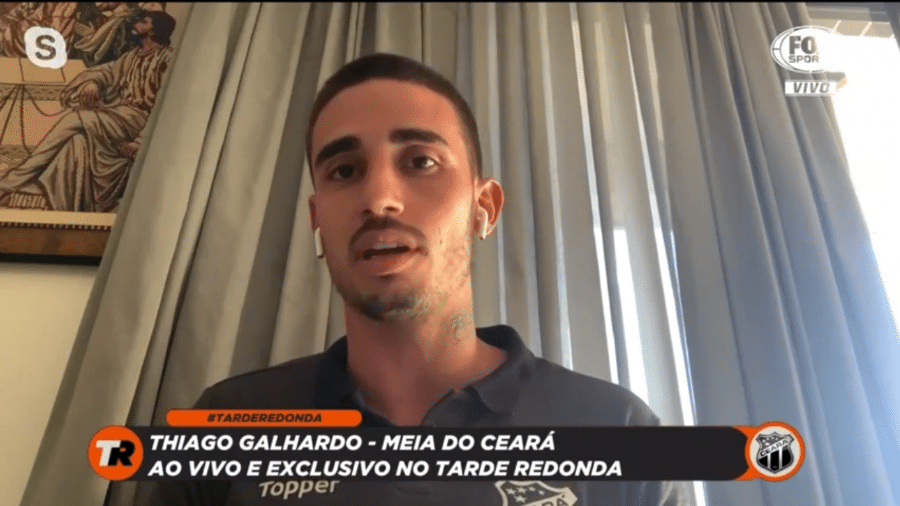 O meia Thiago Galhardo em entrevista ao "Tarde Redonda", do Fox Sports - Reprodução/Fox Sports
