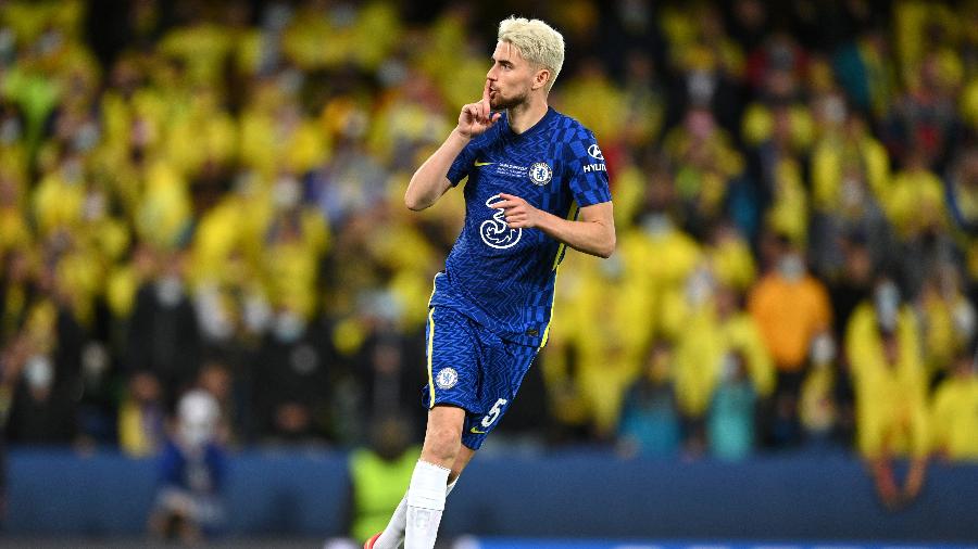 Jorginho converteu pênalti no título da Supercopa da Uefa pelo Chelsea anteontem (11), sobre o Villarreal-ESP - Lukas Schulze - UEFA/UEFA via Getty Images