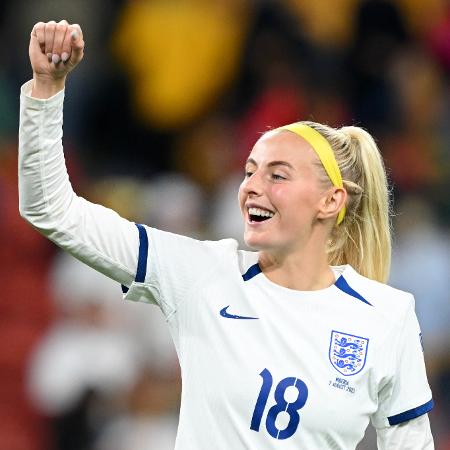 Chloe Kelly, da Inglaterra, em jogo contra a Nigéria pela Copa do Mundo feminina
