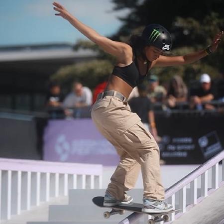 Rayssa Leal, skatista, durante etapa de São Paulo do Circuito Brasileiro de Skate Street Feminino