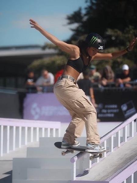 Rayssa Leal, skatista, durante etapa de São Paulo do Circuito Brasileiro de Skate Street Feminino