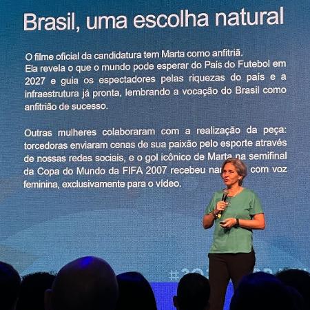 Valesca Araujo, gerente de operações da candidatura do Brasil à Copa do Mundo Feminina de 2027