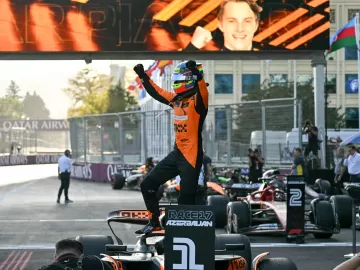 F1: Oscar Piastri segura Leclerc em corrida emocionante e vence em Baku