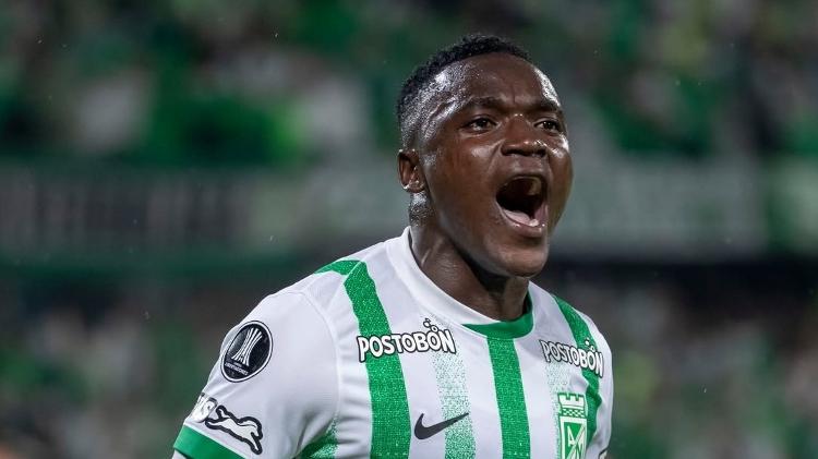 Viveros viert het doelpunt van Atlético Nacional tegen Inter in de Libertadores-wedstrijd