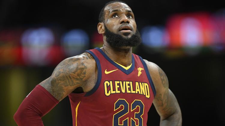 LeBron James durante jogo do Cleveland Cavaliers contra o New York Knicks - David Richard/USA TODAY Sports - David Richard/USA TODAY Sports