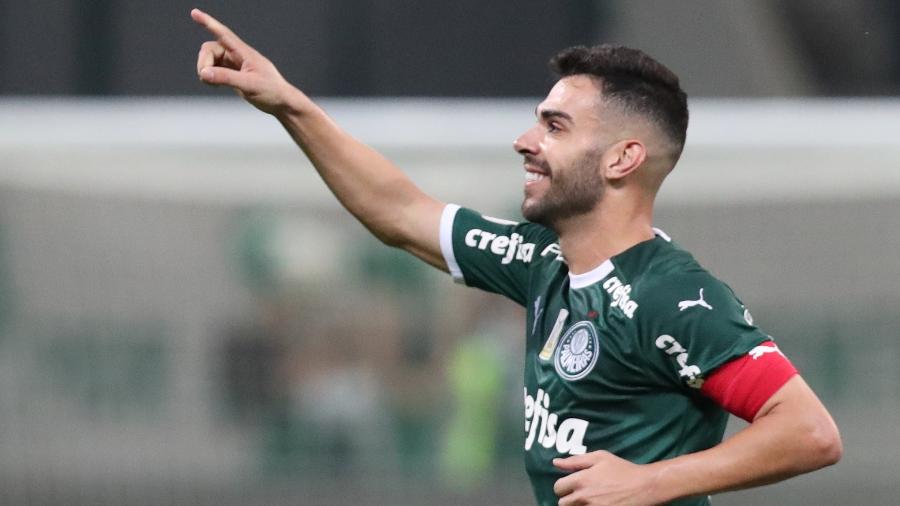 Bruno Henrique comemora gol do Palmeiras contra o Avaí - REUTERS/Amanda Perobelli 