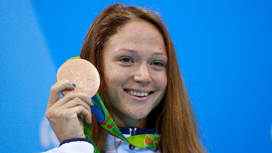 Aliaksandra Herasimenia ganhou medalha de bronze nos 50m livres da Rio-2016  - Adam Pretty/Getty Images