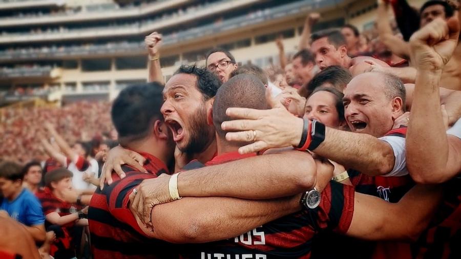 Torcedores comemora segundo gol do Flamengo na final da Libertadores contra o River - Reprodução/Catarse