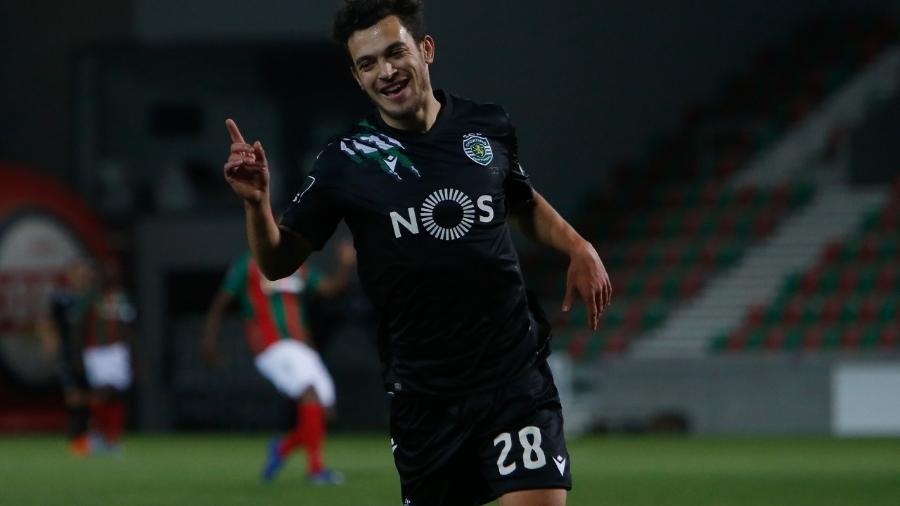 Pedro Gonçalves em ação pelo Sporting - Valter Gouveia/NurPhoto via Getty Images