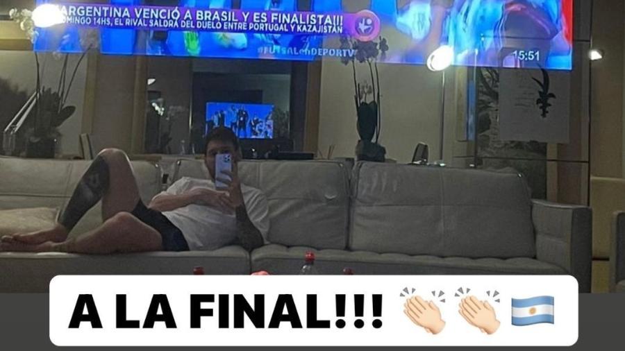 Lionel Messi comemora classificação da Argentina na Copa do Mundo de Futsal - Instagram