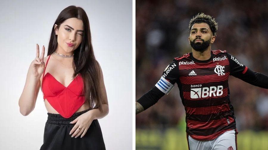 Jade Picon é a nova vizinha do atacante Gabigol, do Flamengo - Montagem/UOL