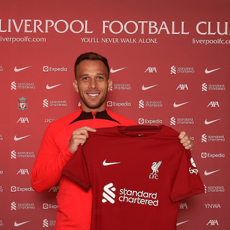 Arthur na apresentação pelo Liverpool: Klopp ajudou em momento difícil